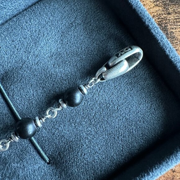 David Yurman Rosary Beads Bracelet w/ Black Onyx & Black Diamonds - Medium - Picture 8 of 14